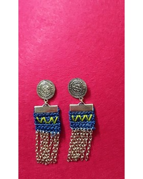 Happy Threads Crochet Earrings- Blue